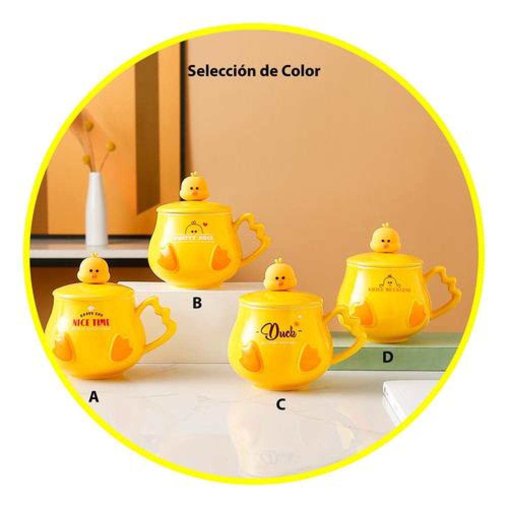 Tazon 3D Patito tapa y cuchara pretty duck cute kawaii