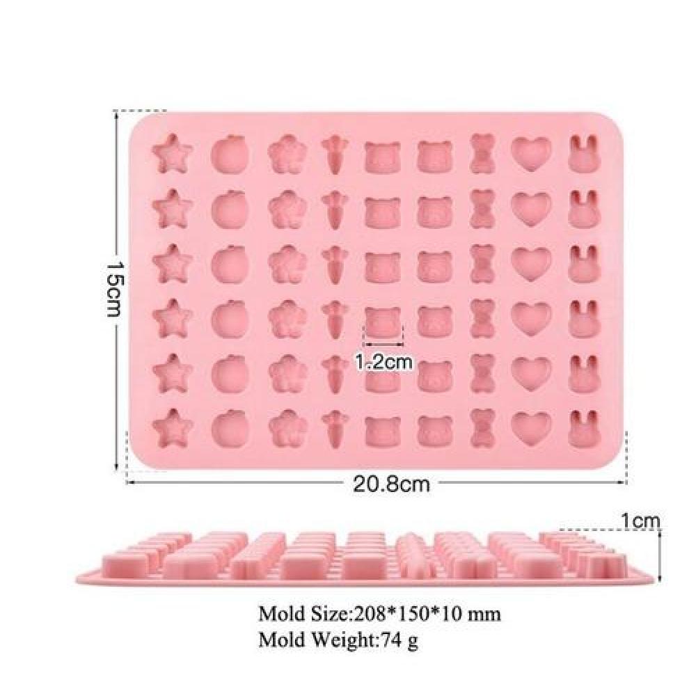Molde de Silicona 54 mini figuras kawaii cut conejito osos