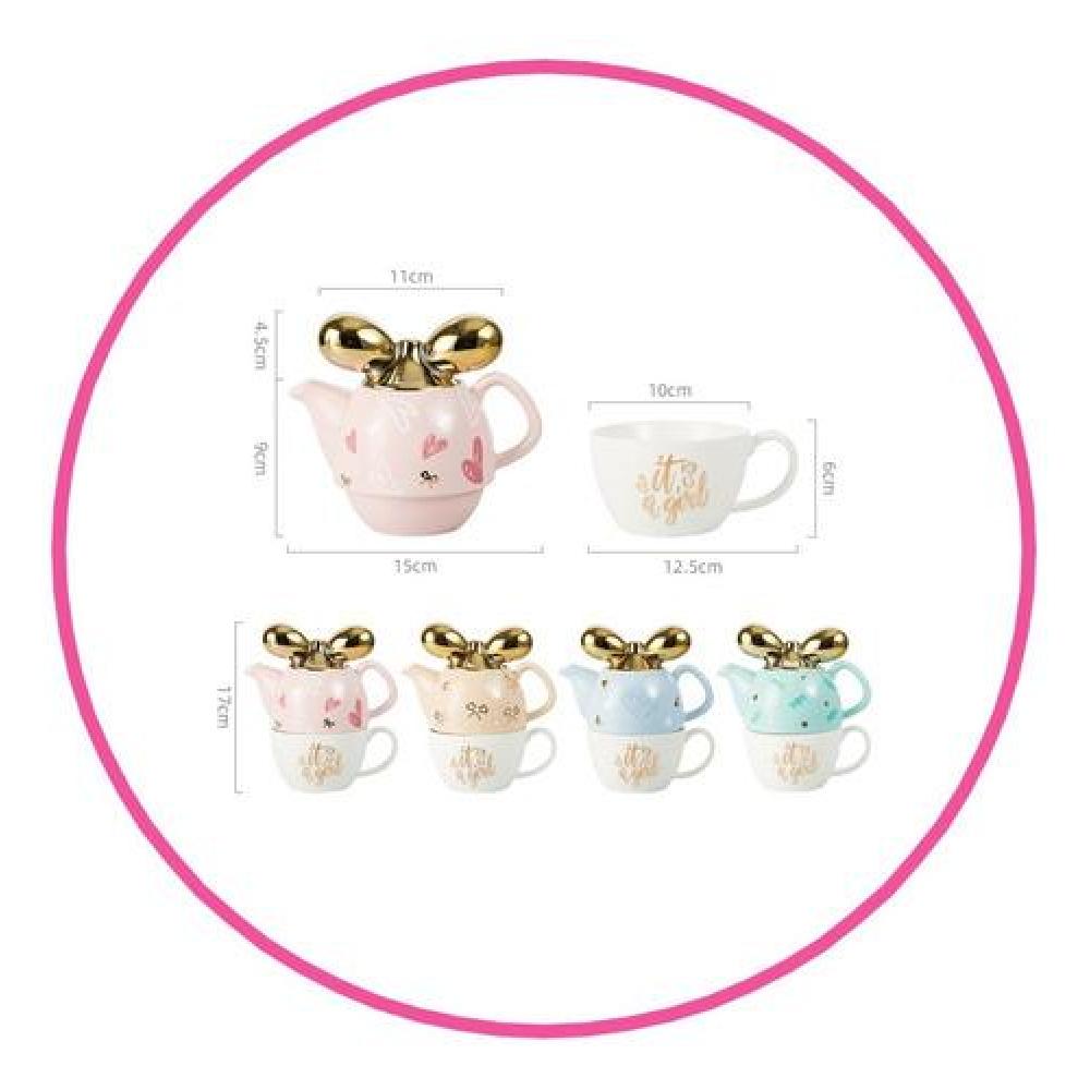 juego de té tetera cerámica individual luxury it´s a girl