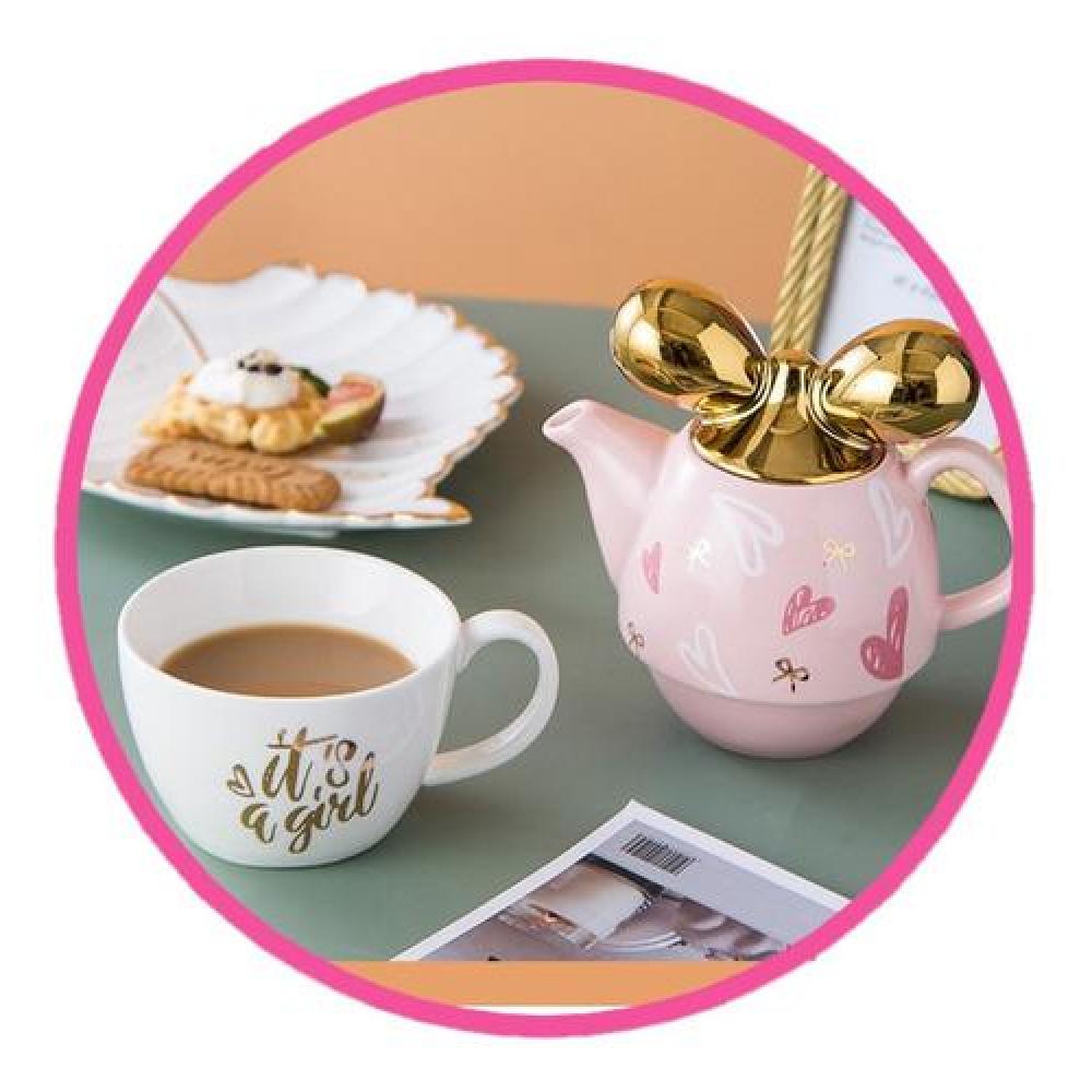 juego de té tetera cerámica individual luxury it´s a girl