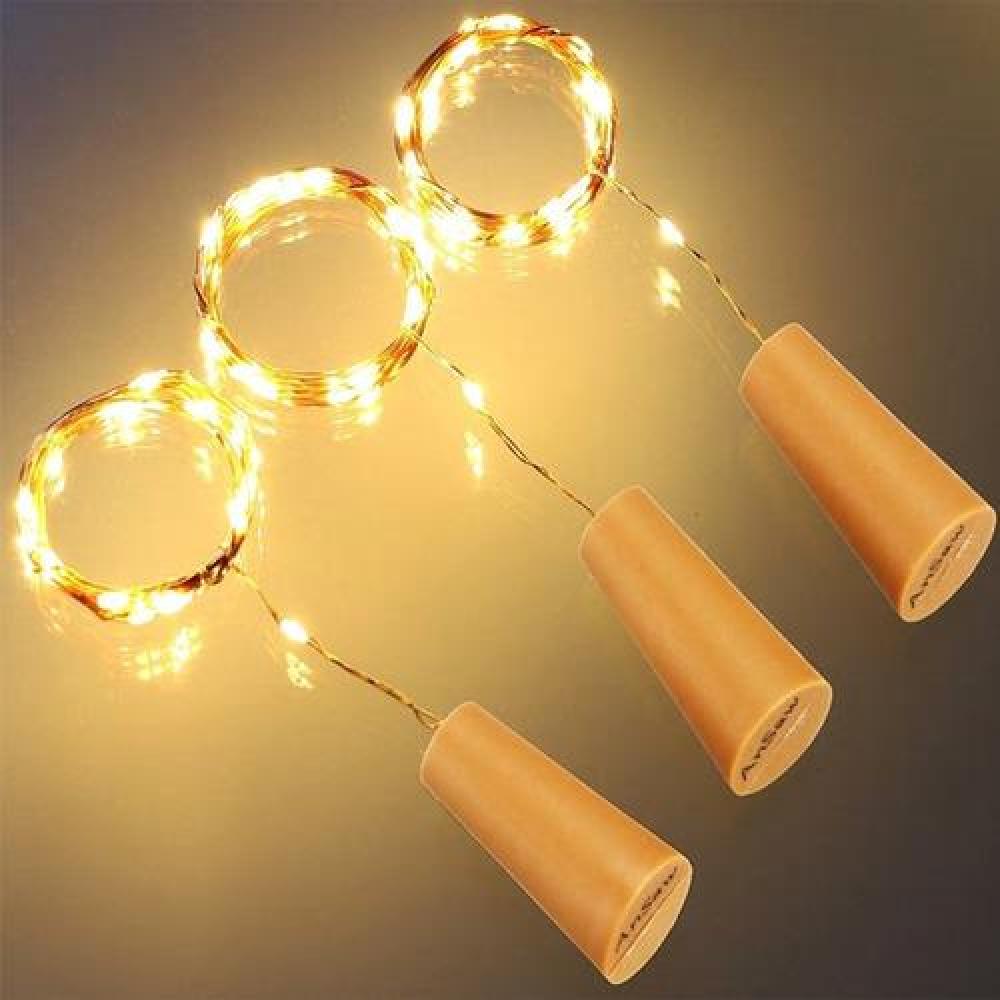 Luces Micro Led Hada Pilas 20 Corcho Candy Bar Blanca Calida