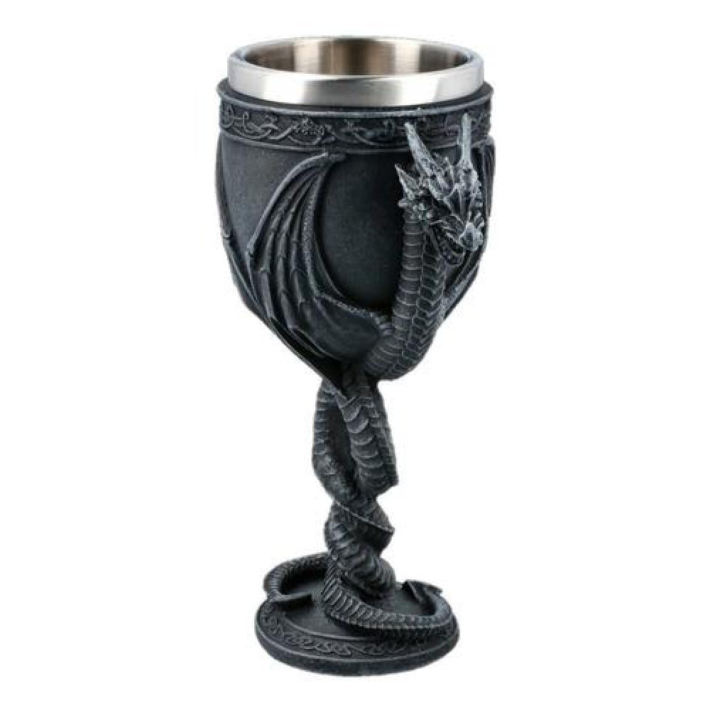 Copa Cáliz 3D Resina doble dragón celti mazmorras y dragones