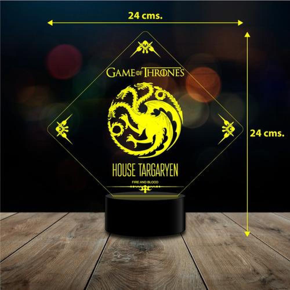 Lámpara 3d 7 Color Game Of Throne Stark Lannister Targaryen