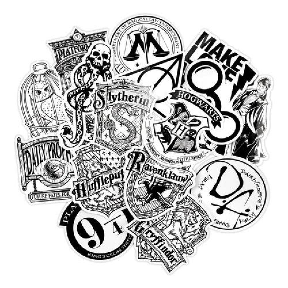 Pack 30 sticker Harry Potter color/ Black& white Impermeable