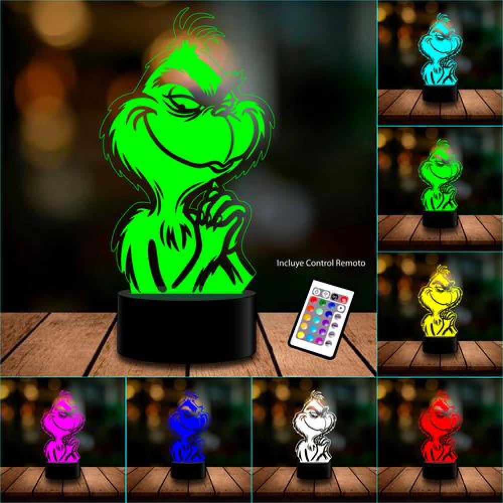 Lámpara led 3D El Grinch odia la navidad