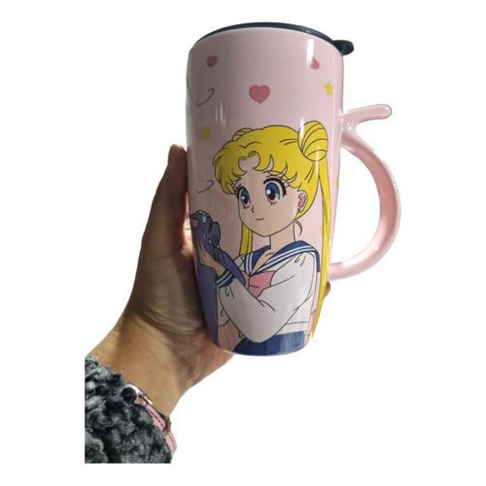 Tazón con bombilla Sailor moon eternal gatita Luna serena
