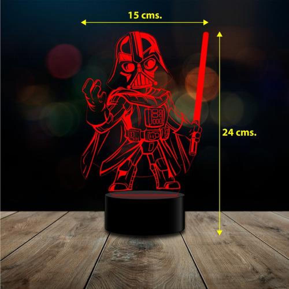 Lámpara 3D mini Darth Vader kawaii c/ remoto