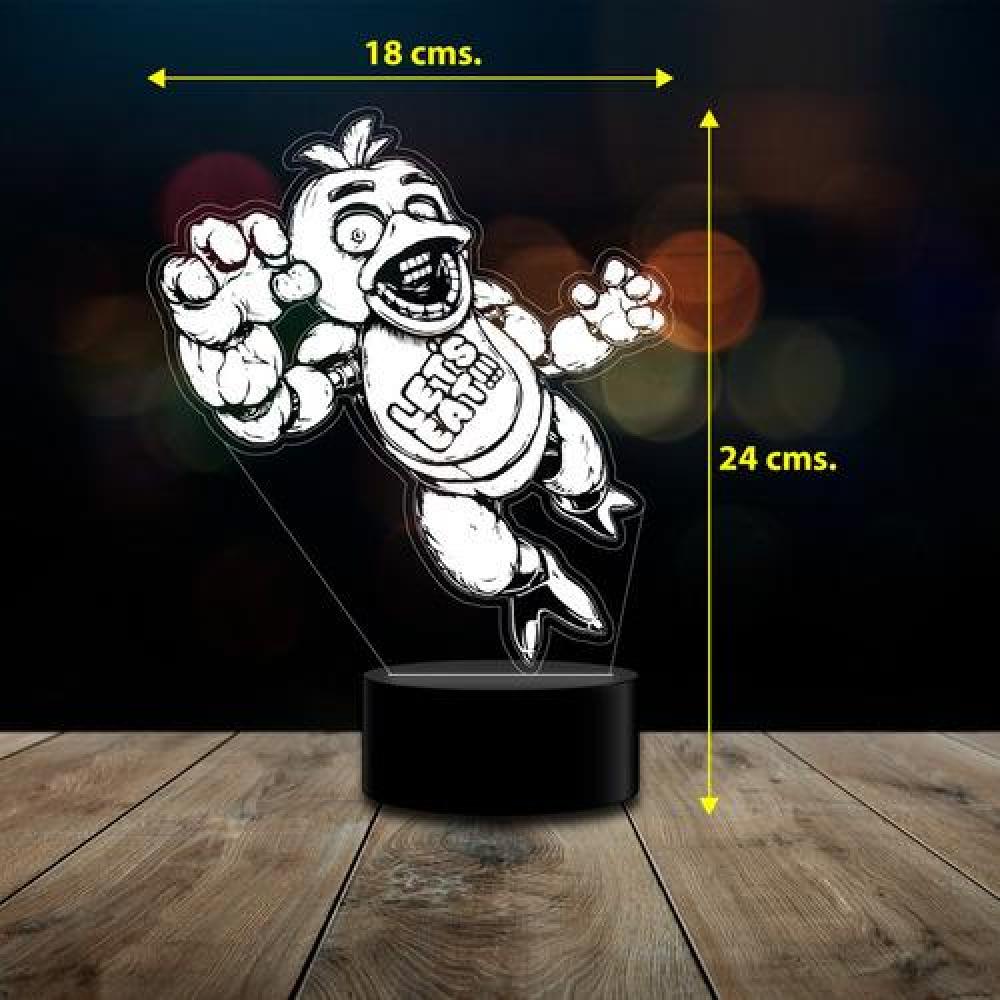 Lámpara 3D Chica Five Nights at Freddy's control remoto