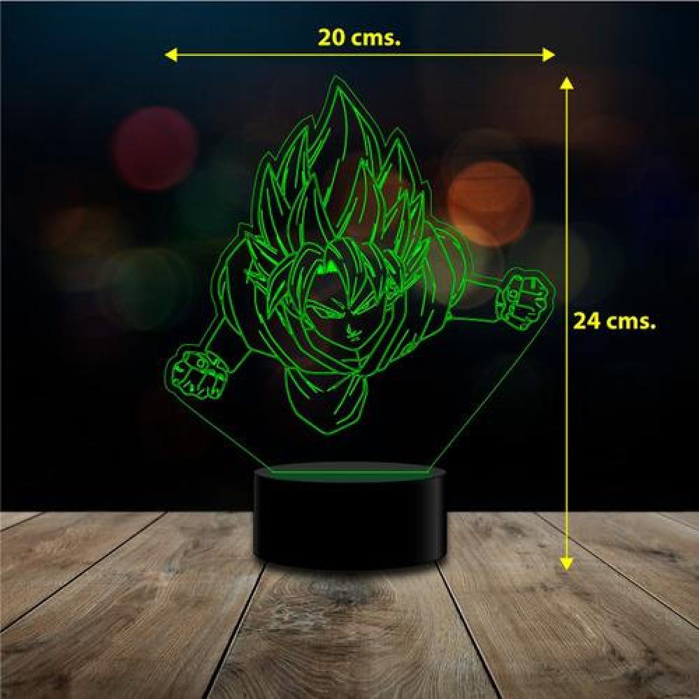 Lampara 3d Goku Dragon Ball 7 Colores Volando B
