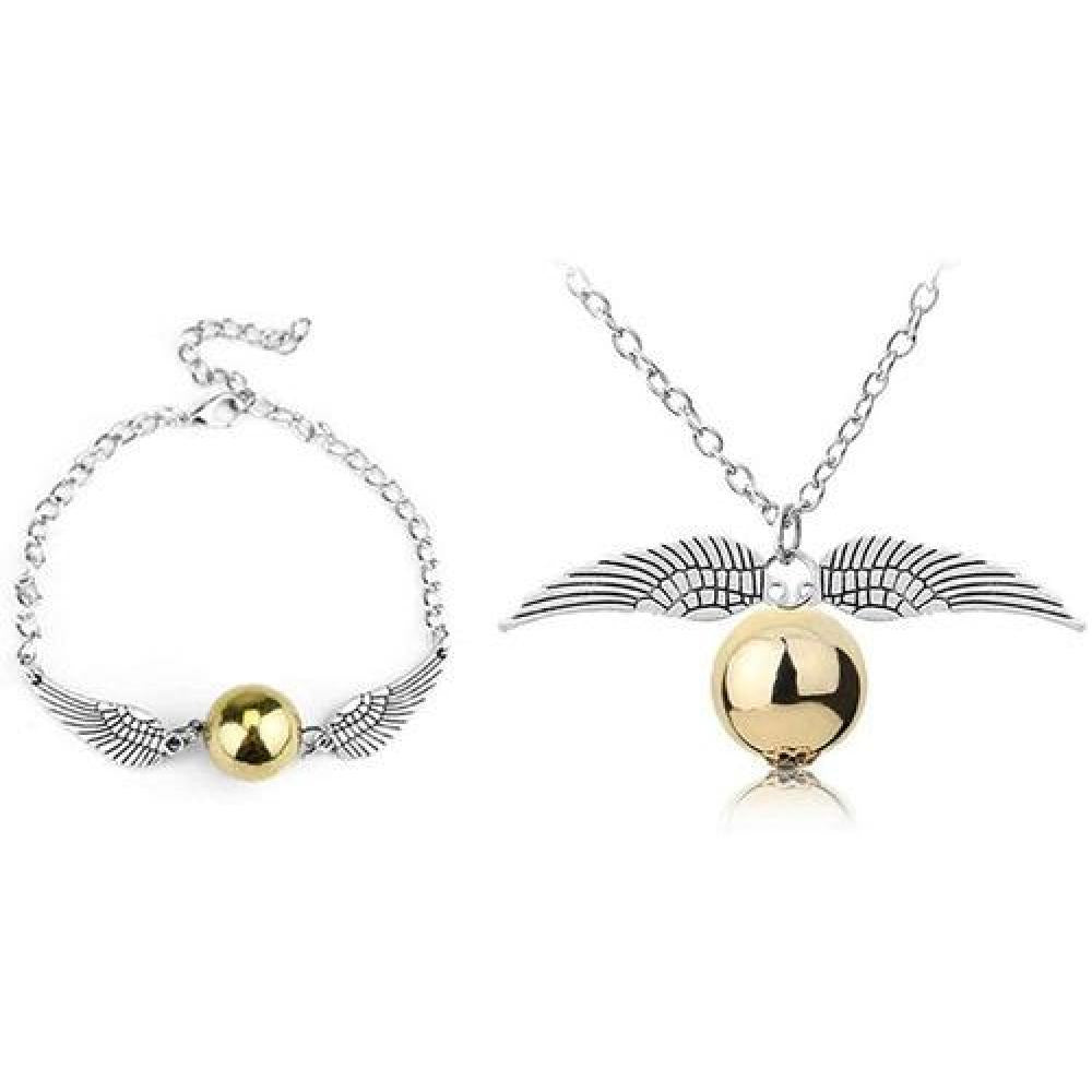 Set Golden Snitch Quidditch Collar + Pulsera Harry Potter