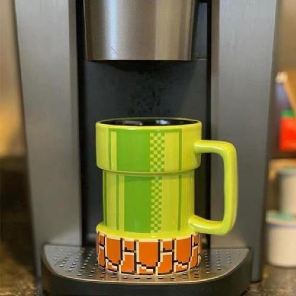 Tazón Taza Cerámica En Forma De Tuberia Mario Bros
