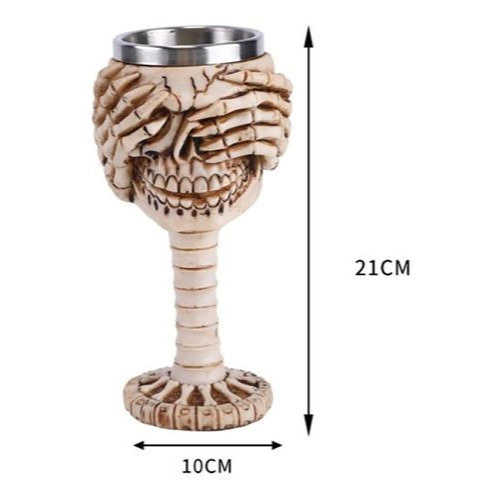 Copas Calavera monos sabios Skull resina acero