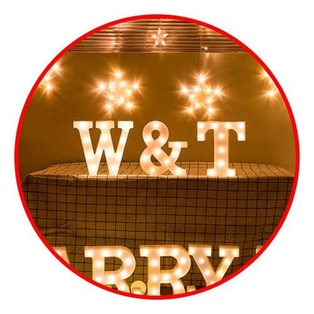 Pack romántico led incluye 2 Letras + corazón o letra "&"