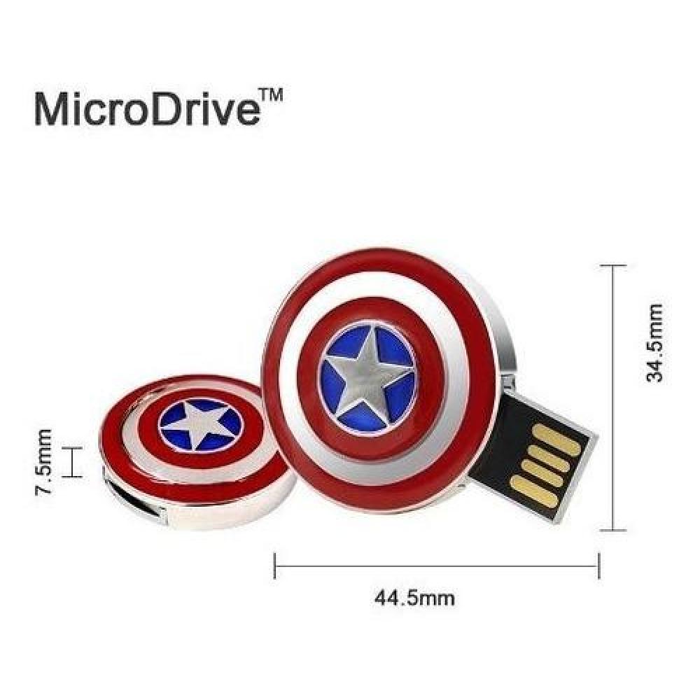 Usb Pendrive 16 Gb Escudo Capitan America Avengers