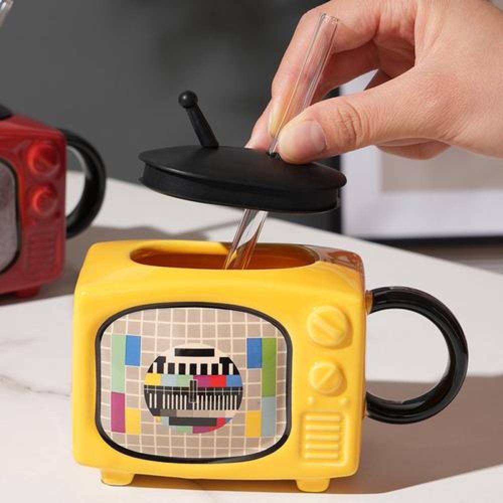 Tazón 3D cerámica TV vintage televisor retro
