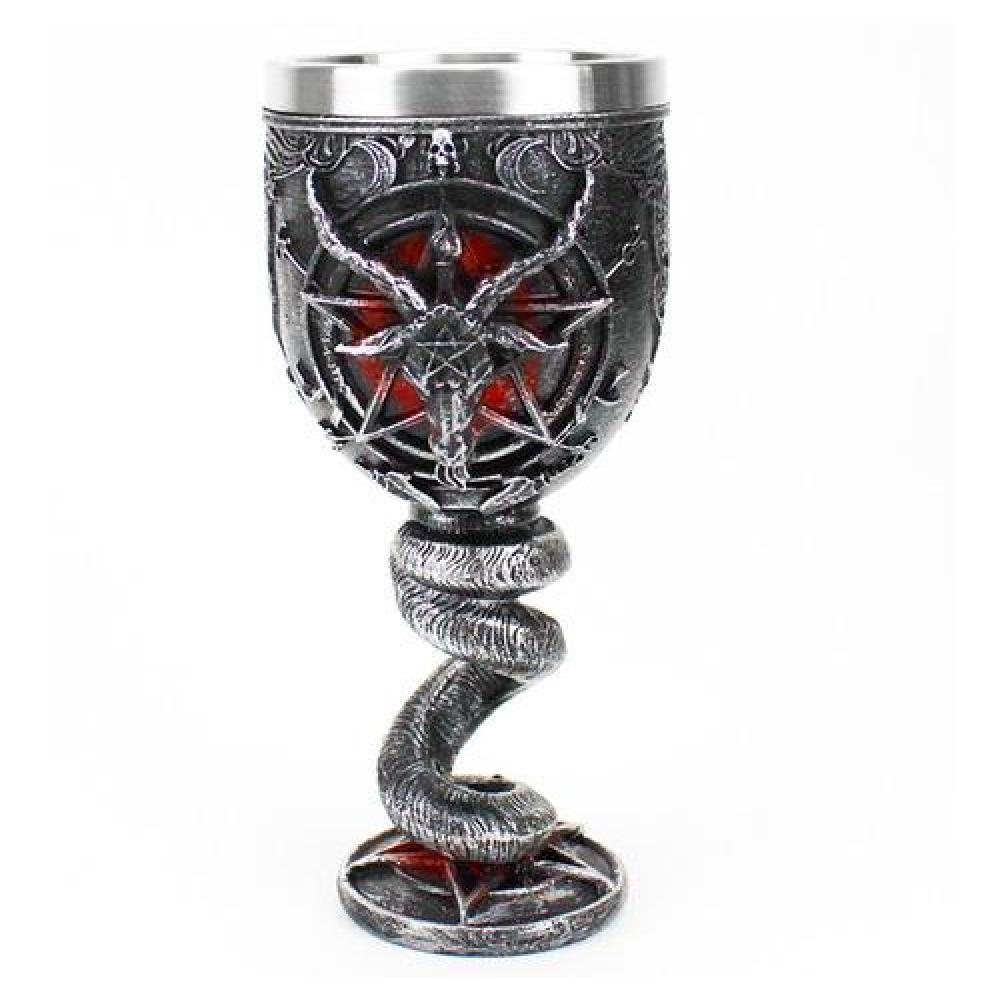 Copa Cáliz resina metálico 3D Baphomet Cabeza cuerno