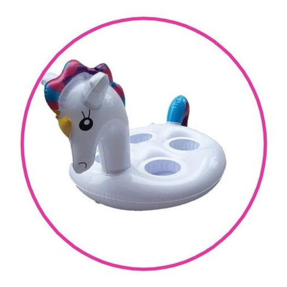 Flotador 4 Posavasos Unicornio Kawaii