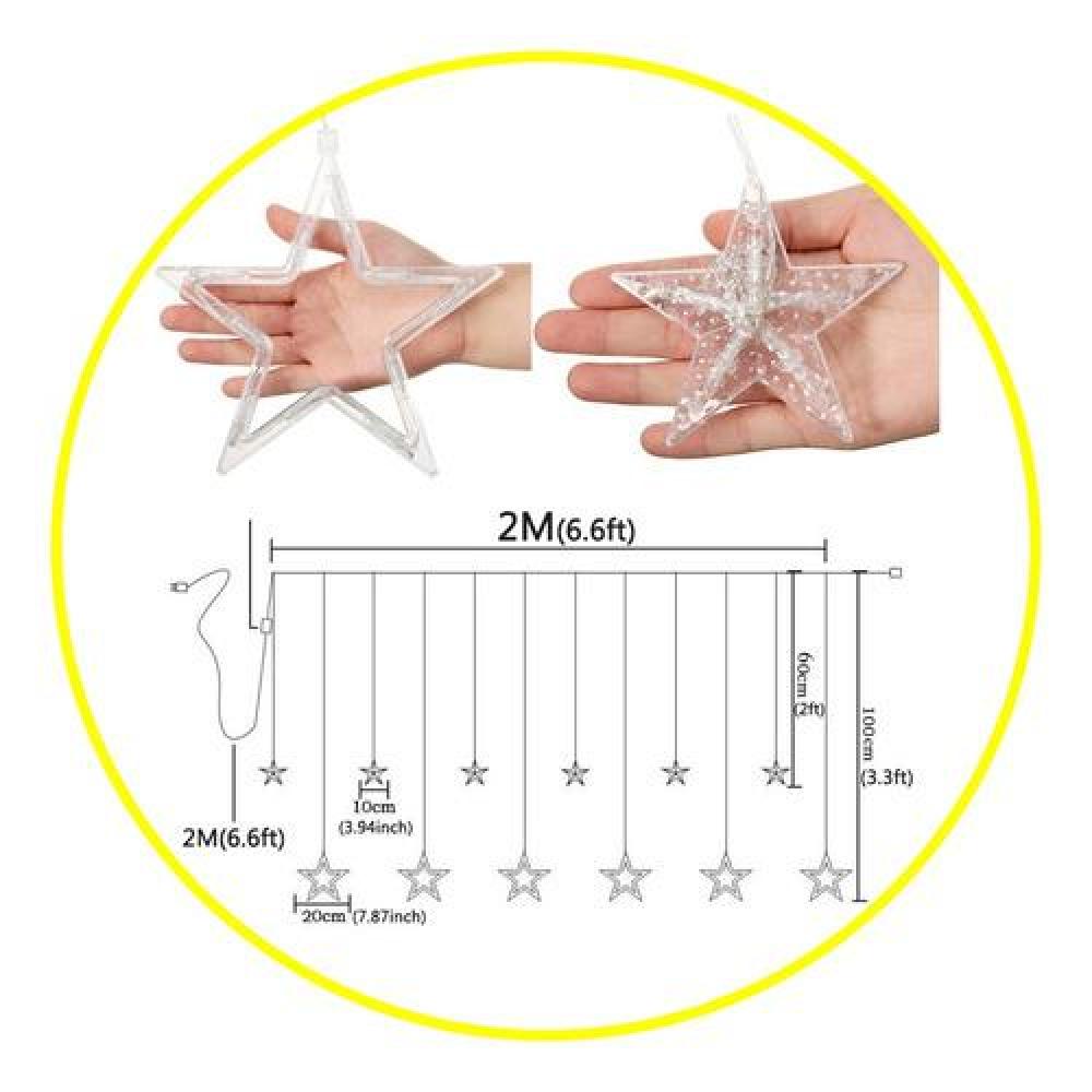 Cortina led cascada estrellas Fairy lights