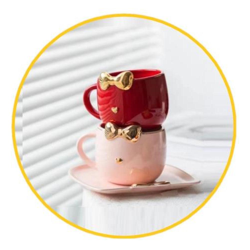 Set de Taza plato cuchara gatita diva kawaii so cute