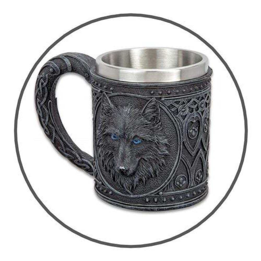 Tazón taza Lobo black negro night  Stark Lobo estoykuku