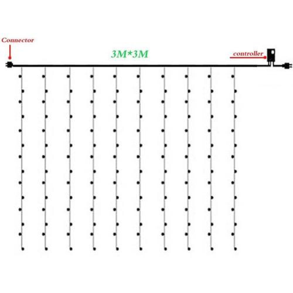 Cortinas Led 3x3 M 320 led solo serial 8 modos Estoykuku