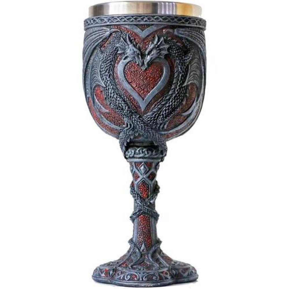 Copa Cáliz 3d dual dragón corazón Celtic heart love