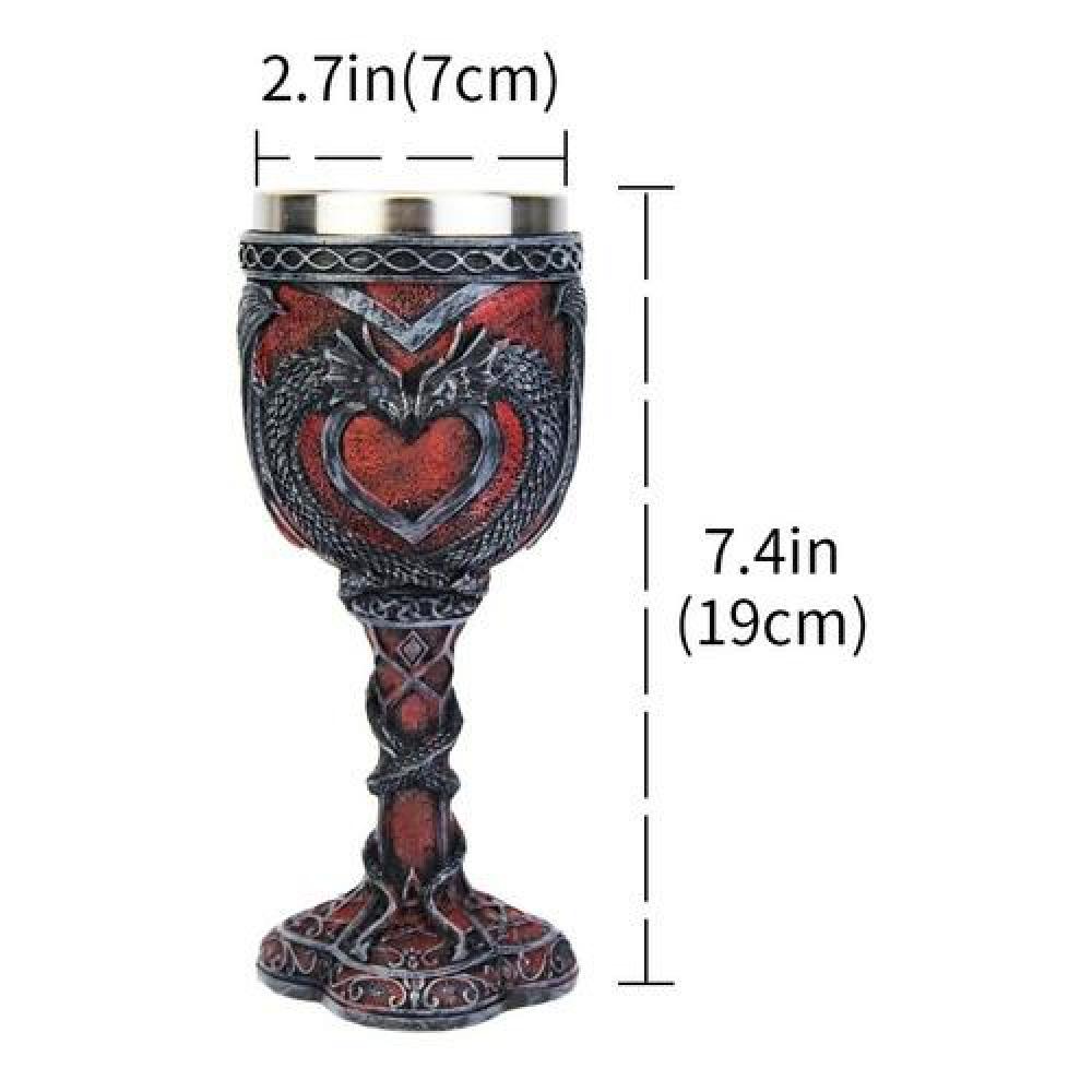 Copa Cáliz 3d dual dragón corazón Celtic heart love