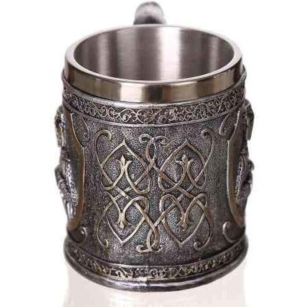 Taza Resina Acero Inox Caballero Medieval Templario