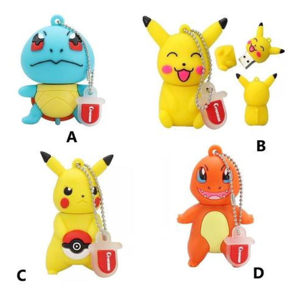 Pendrive 16 gb pokemon Picachu o Charmander o squirtle