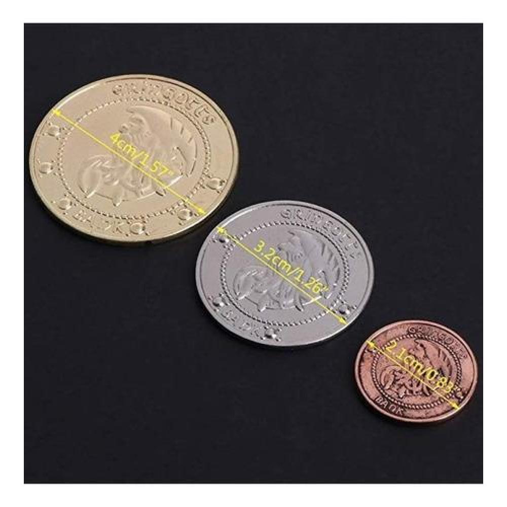 Bolsa de banco Gringotts con 3 monedas Harry Potter