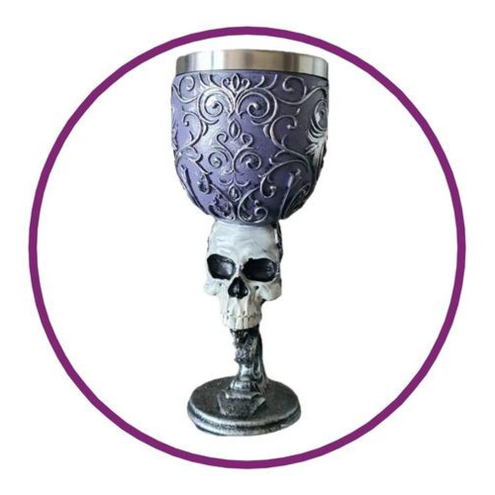 Copa 3D Calavera mexicana Místico gótico resina acero