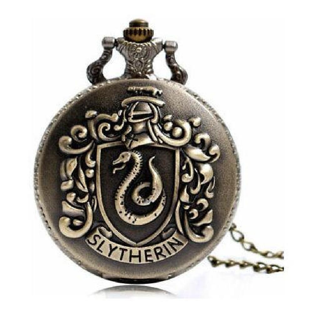 Reloj De Bolsillo negro escudo slytherin Harry Potter