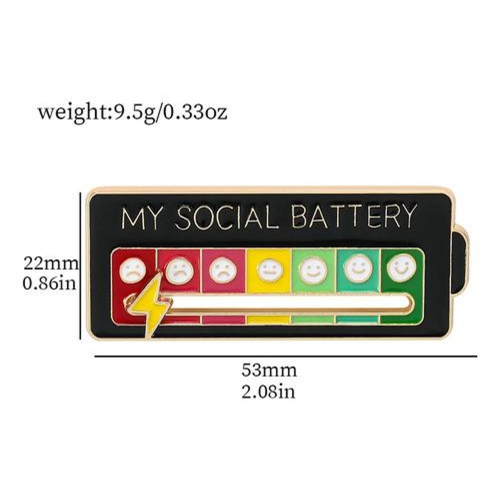 Broche pin divertido My Social Battery bateria social