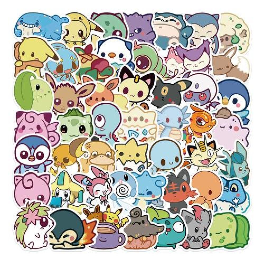 Pack Sticker cute baby pokemon picachu, psyduck, Charmander