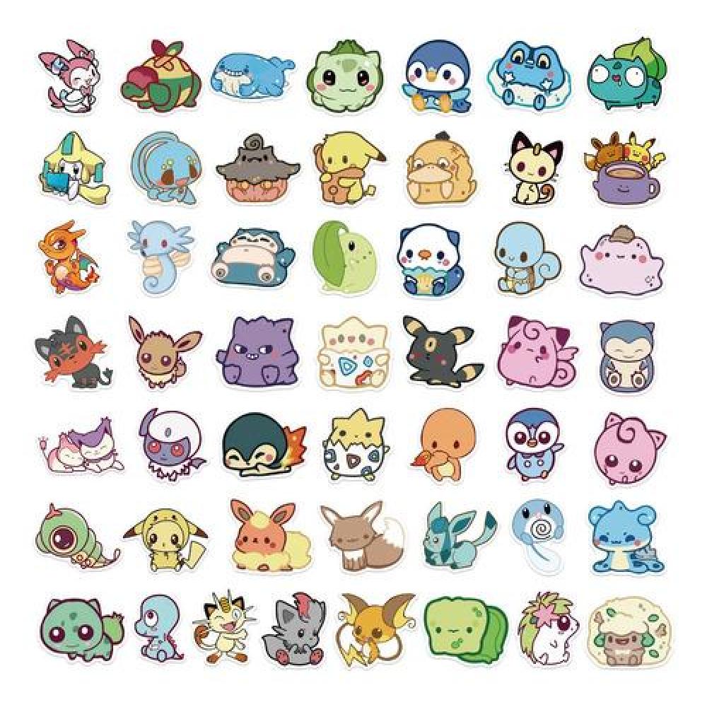 Pack Sticker cute baby pokemon picachu, psyduck, Charmander