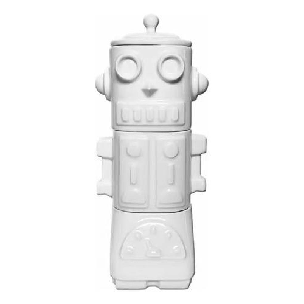 Set 3D Robot Cerámica 3 Piezas (2) Tazones Y (1) Azucarero