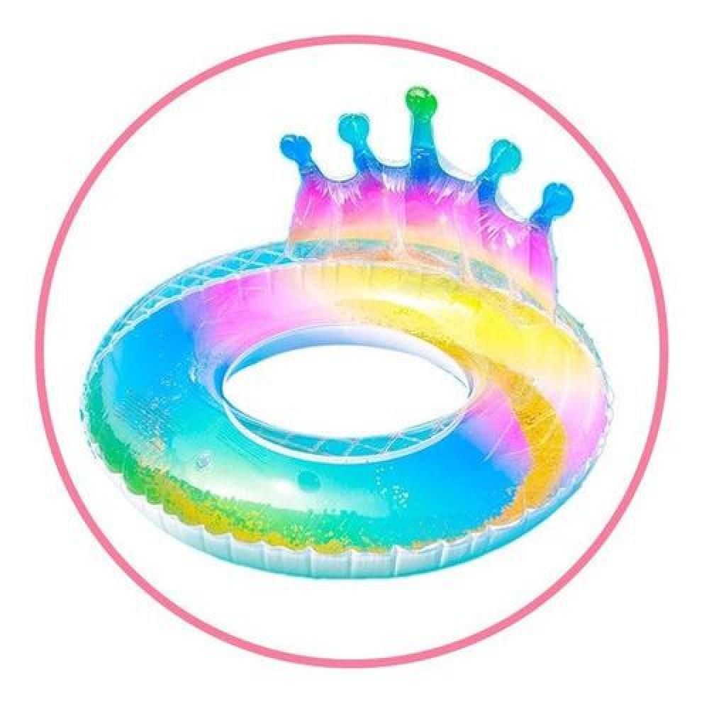 Flotador Corona Arcoíris Glitter Reina Queen