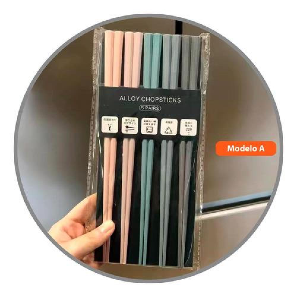 Set palillos chino reutilizables colores pasteles chopstick