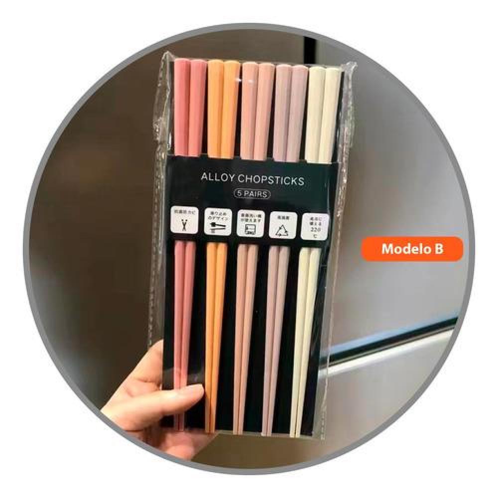 Set palillos chino reutilizables colores pasteles chopstick