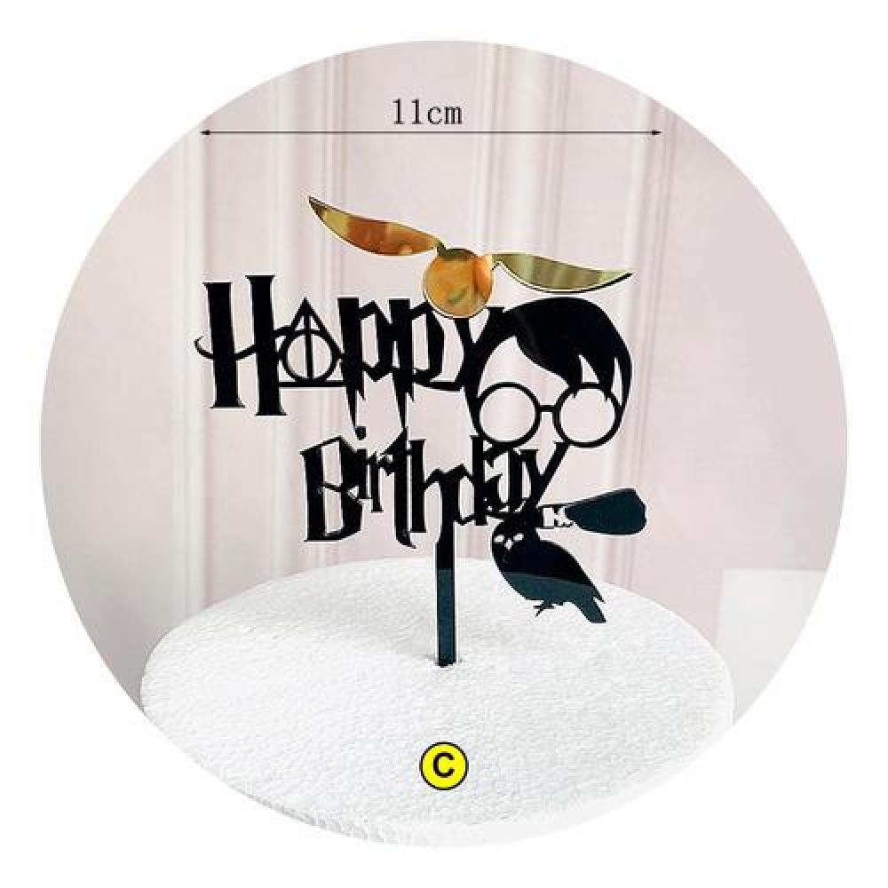 Topper Torta Feliz Cumpleaños Harry Potter Adorno torta
