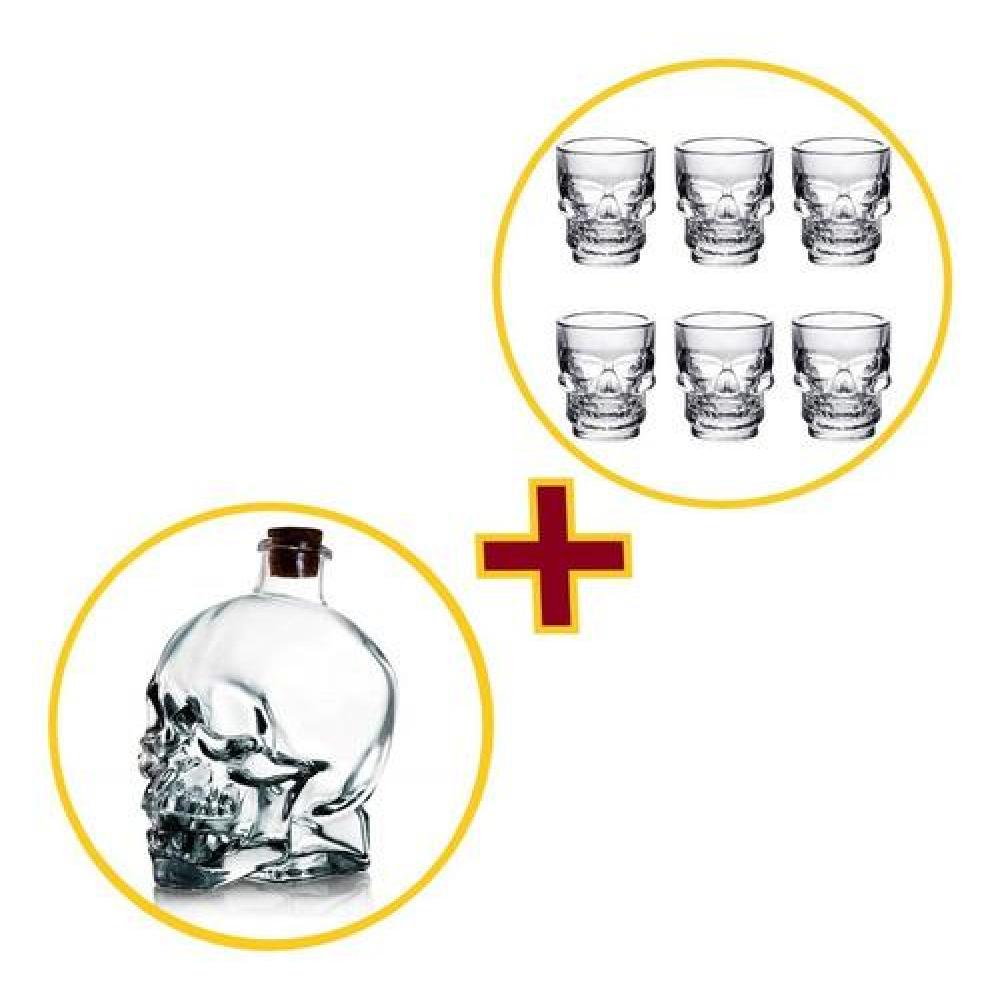 Pack bar Calaveras Botella + 6 vasos shot