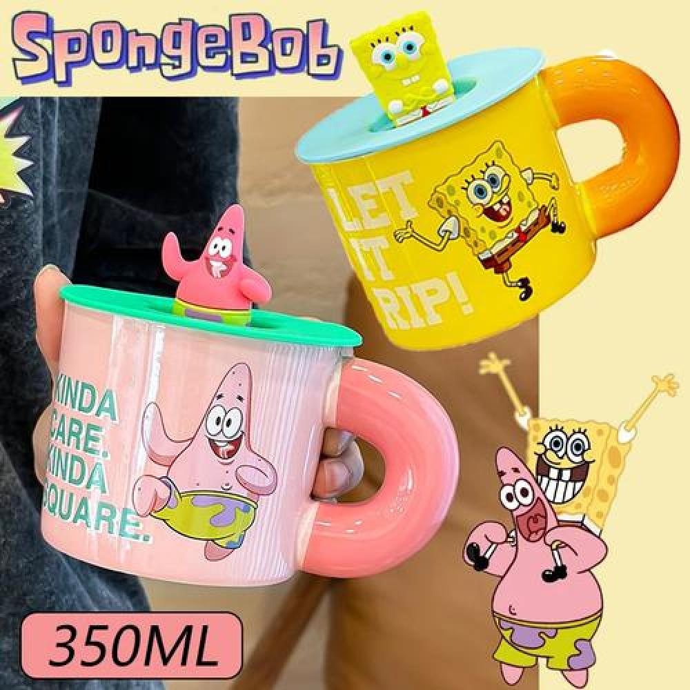 Tazón Ceramica Bob Esponja o Patricio estrella Tapa silicona