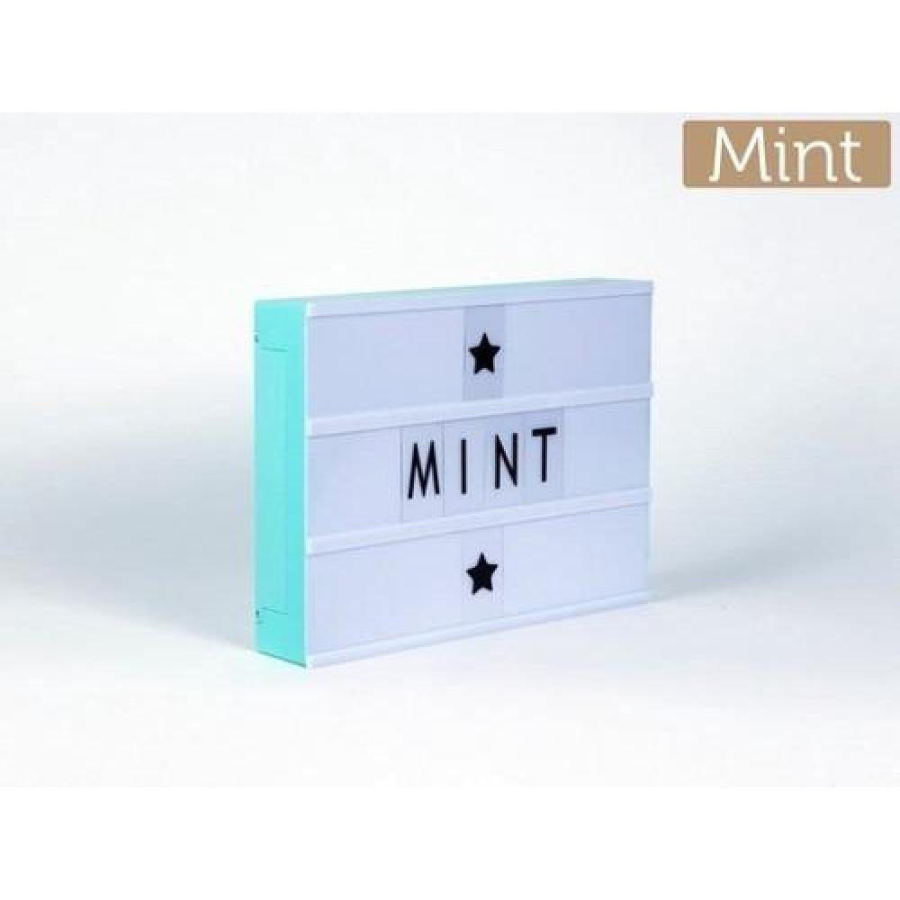 Lightbox Decoracion Pieza Color Menta A4 + 90 Caract Kawaii