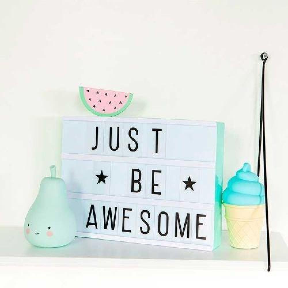 Lightbox Decoracion Pieza Color Menta A4 + 90 Caract Kawaii
