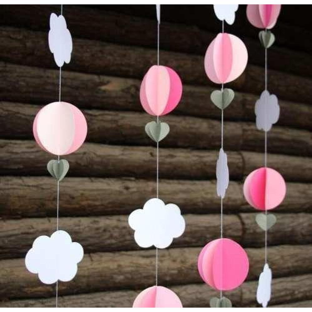 Guirnalda Papel Nube-globo-corazon 3d / 2,6 M Candy Bar