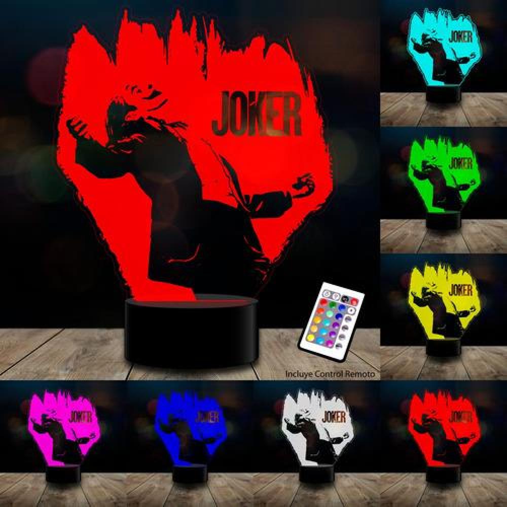 Lampara 3D joker batman escuadron acrílico control remoto