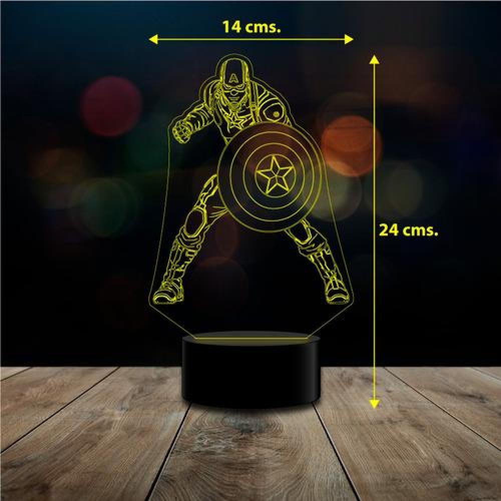 Lámpara 3d Capitan America Control Remoto