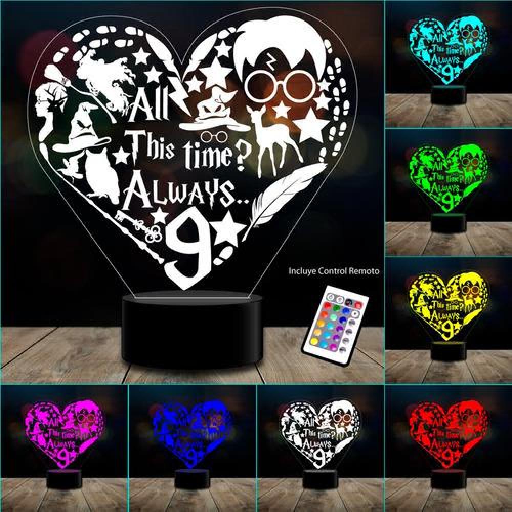 Ilusión 3D HP corazón Kawaii Harry c/remoto