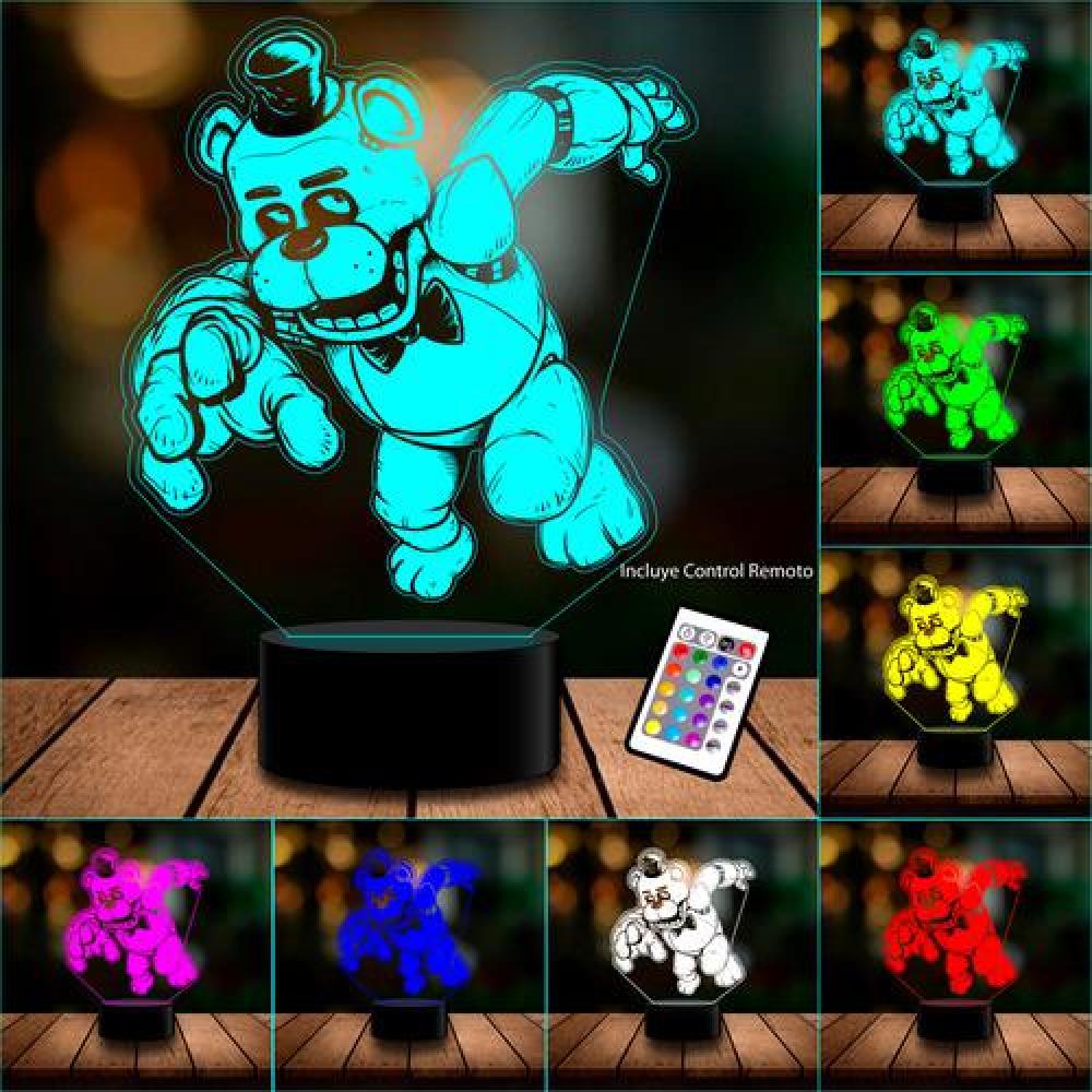 Lámpara 3d Control Remoto Five Nights At Freddy's Estoykuku