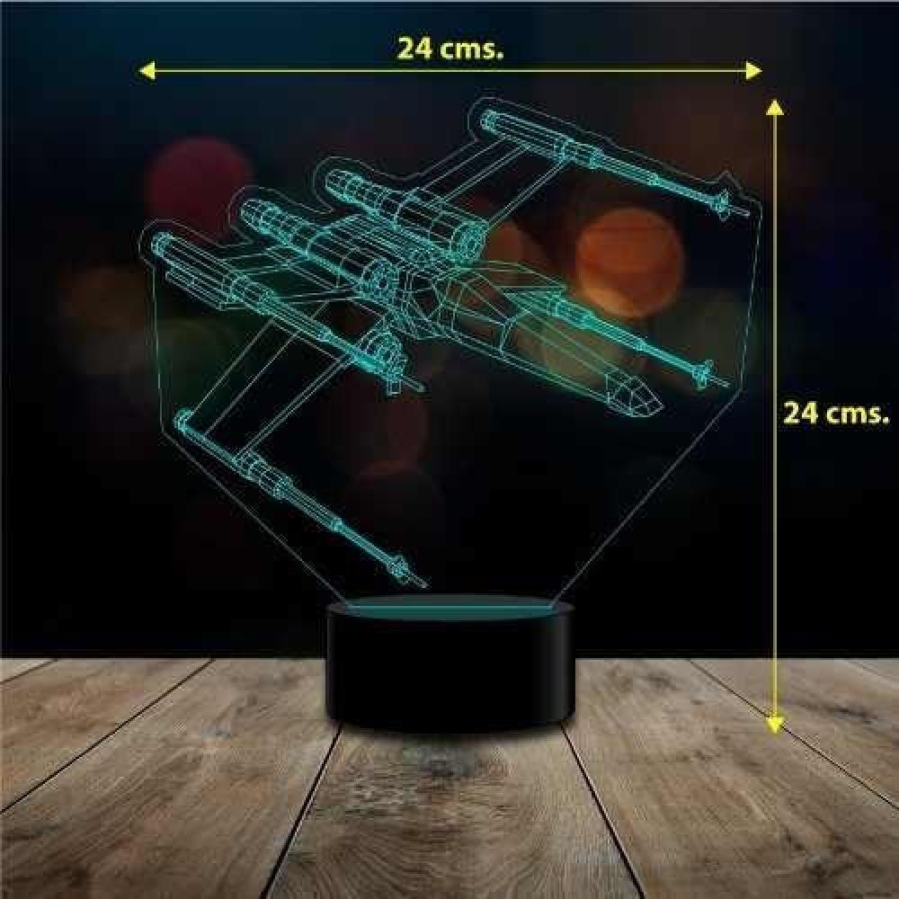 Lampara 3d Star Wars X- Wing 16 Colores Control Remoto